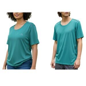L.L. Bean Athletic Activewear Top T-shirt Size XL Teal Stretch 504123 Unisex